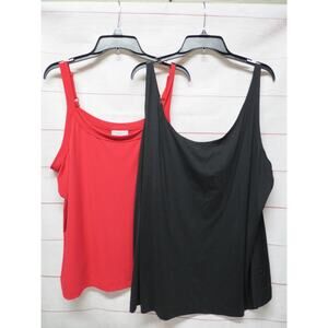 Set of 2 22/24 Tank Tops Black & Red, Avenue & Lane Bryant 2x